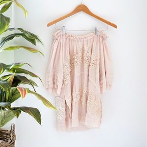 Boho Blush Blouse - Off the Shoulder - Size M
